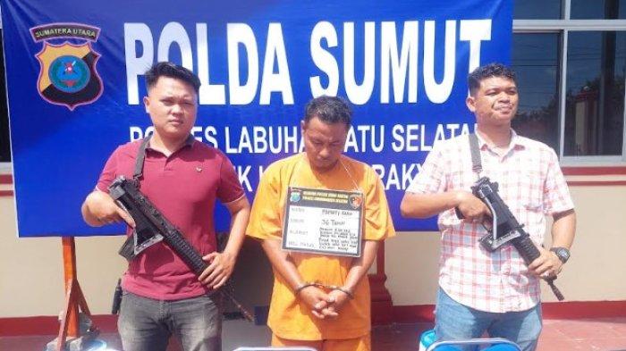 Famati-Gulo-tersangka-pembunuhan-yang-ditangkap-personel-Polsek-Kampung-Rakyat